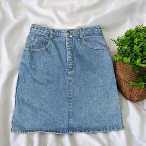 Vintage ESPRIT Sport Denim Mini Pencil Jean Skirt Size 26 - Made in USA 1980s